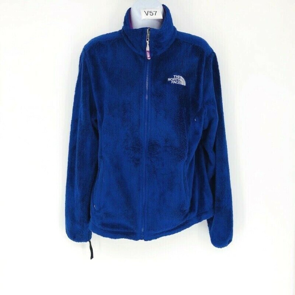 The North Face Women's Blue 100% Polyester Long Sleeve Full Zip Front Jacket M